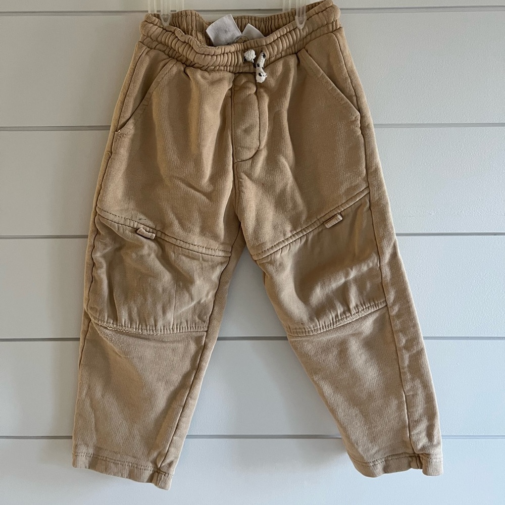 Zara Beige/Tan Kids Cargo Sweatpants